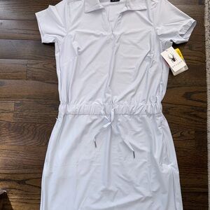 Make Offer!! NWT Spyder Womens Small Drawstring Waist Polo Dress in Mist Blue